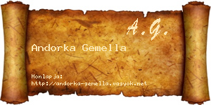 Andorka Gemella névjegykártya